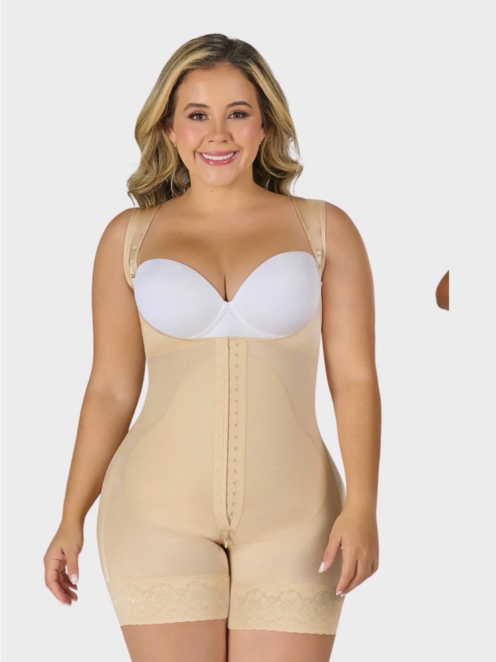 🇨🇴Colombian Faja/Shapewear - High-Waist Beige Full-Body Shapewear Bodysuit M & D